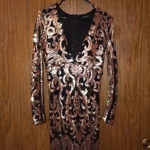 Floor length long sleeve dress